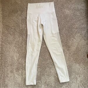 OFFLINE By Aerie Full-Length White Workout Legging Leggings Mesh Siding Size M